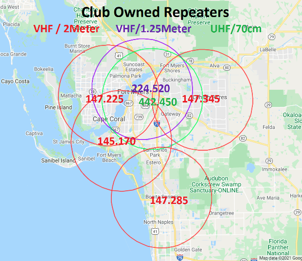 florida amateurs repeaters locations